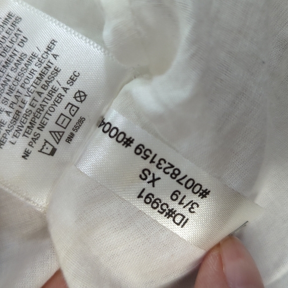 Express Striped Off Shoulder Tie Front Dress Pink White XS button preppy summer - Picture 10 of 10